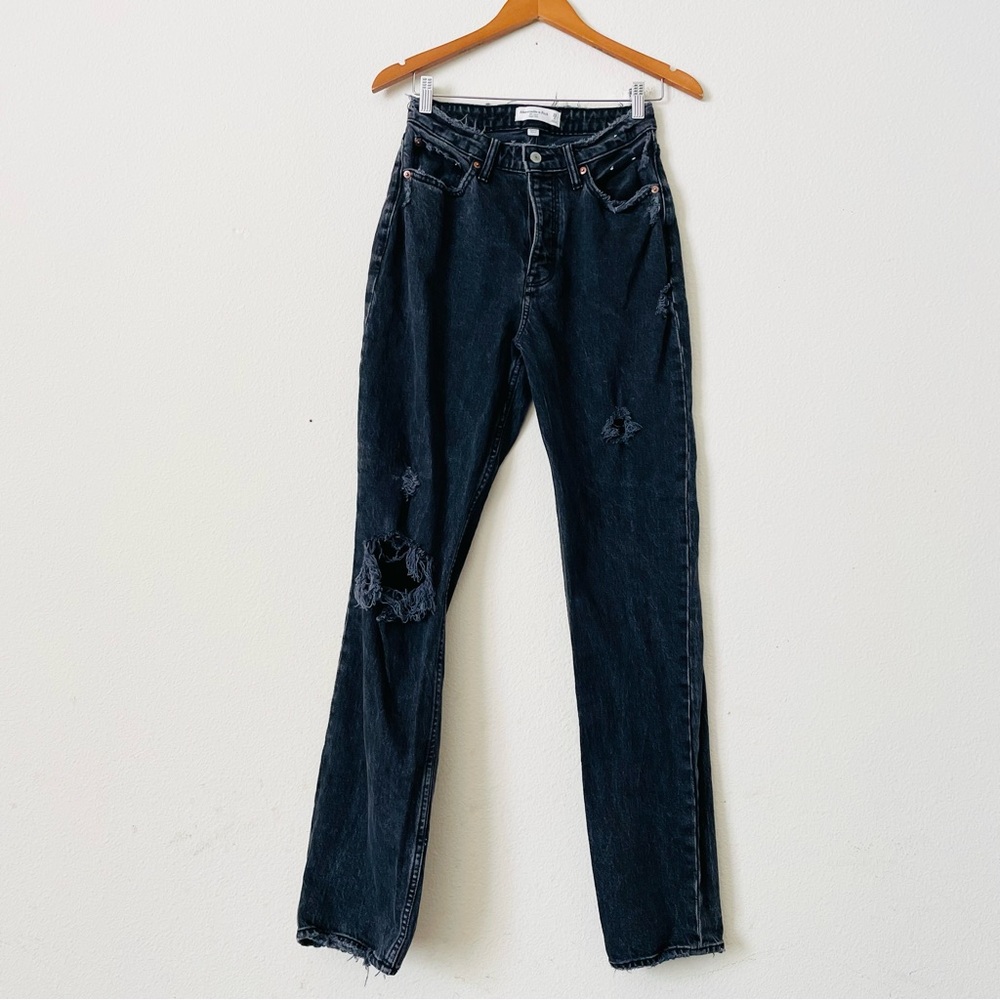 Abercrombie & Fitch SIZE 26 LONG Curve Love The Dad High Rise Jeans in black